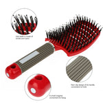 Pente Massageador de Couro Cabeludo Escova de Cabelo Nylon Cerdas para Mulheres Cabelos Cacheados Escova Desembaraçadora para Salão Ferramenta de Estilismo