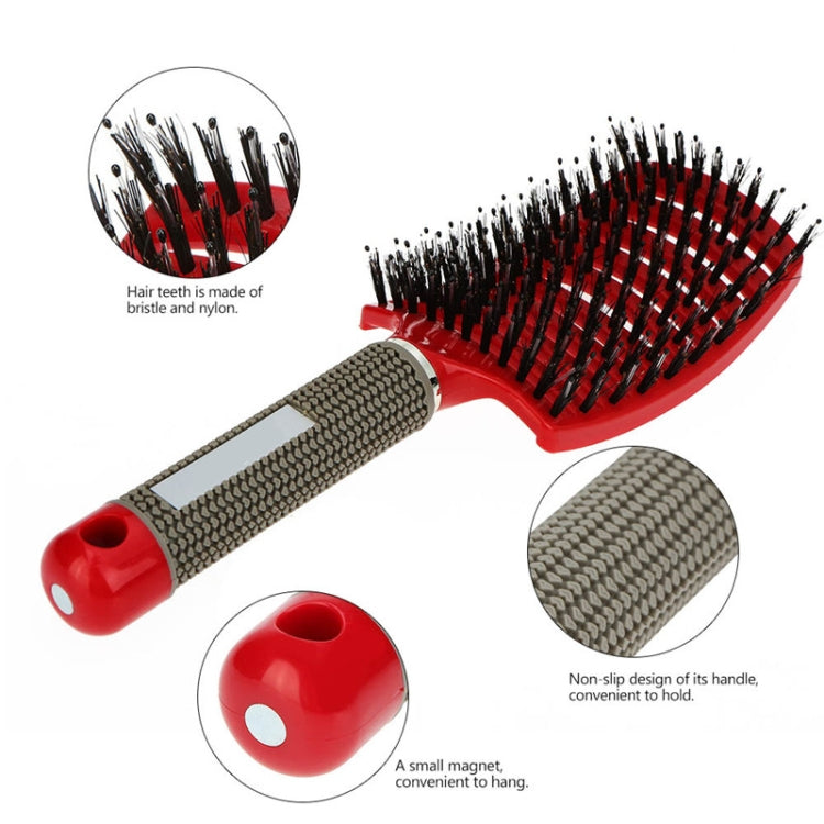 Pente Massageador de Couro Cabeludo Escova de Cabelo Nylon Cerdas para Mulheres Cabelos Cacheados Escova Desembaraçadora para Salão Ferramenta de Estilismo