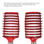 Pente Massageador de Couro Cabeludo Escova de Cabelo Nylon Cerdas para Mulheres Cabelos Cacheados Escova Desembaraçadora para Salão Ferramenta de Estilismo
