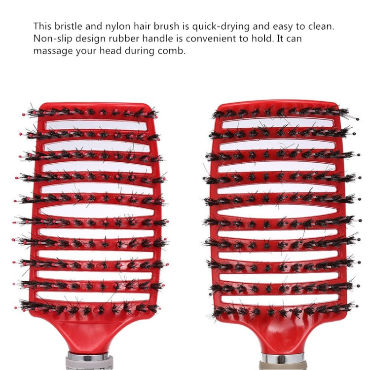 Pente Massageador de Couro Cabeludo Escova de Cabelo Nylon Cerdas para Mulheres Cabelos Cacheados Escova Desembaraçadora para Salão Ferramenta de Estilismo