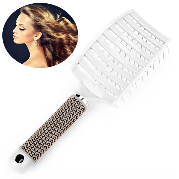 Pente Massageador de Couro Cabeludo Escova de Cabelo Nylon Cerdas para Mulheres Cabelos Cacheados Escova Desembaraçadora para Salão Ferramenta de Estilismo