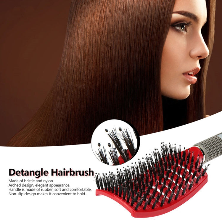 Pente Massageador de Couro Cabeludo Escova de Cabelo Nylon Cerdas para Mulheres Cabelos Cacheados Escova Desembaraçadora para Salão Ferramenta de Estilismo