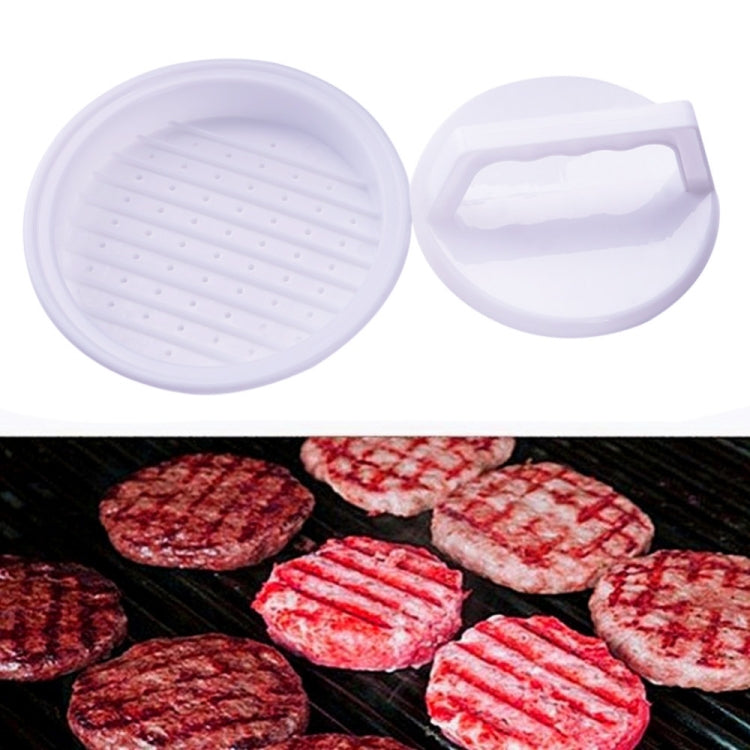 Prensa Redonda para Hambúrguer, Plástico de Grau Alimentar, Molde para Hambúrguer de Carne, Ferramenta de Cozinha, 2 Peças Brancas