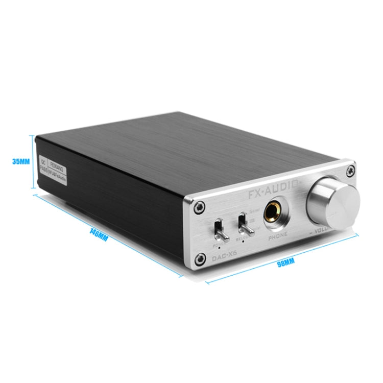 FX-AUDIO DAC-X6 Fever HiFi Fibra Coaxial USB Amplificador Decodificador de Áudio Digital DAC 24BIT/192