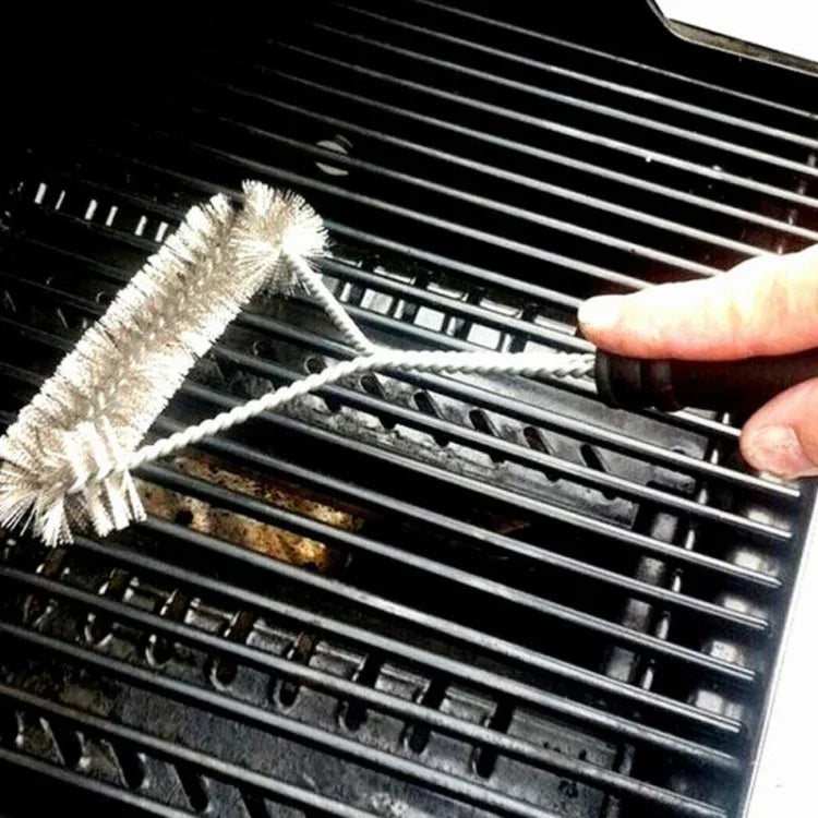 Escova para Churrasco de 12 polegadas Cerdas de Fio de Aço Inoxidável com Cabo, 12 polegadas