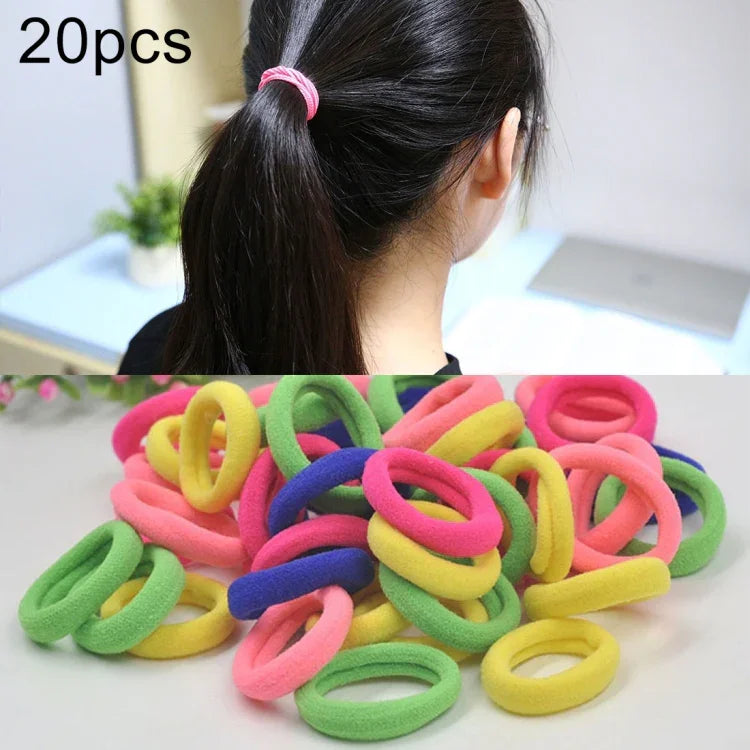 20pcs / Pacote Elásticos para Cabelo para Meninas Crianças Suporte para Rabo de Cavalo