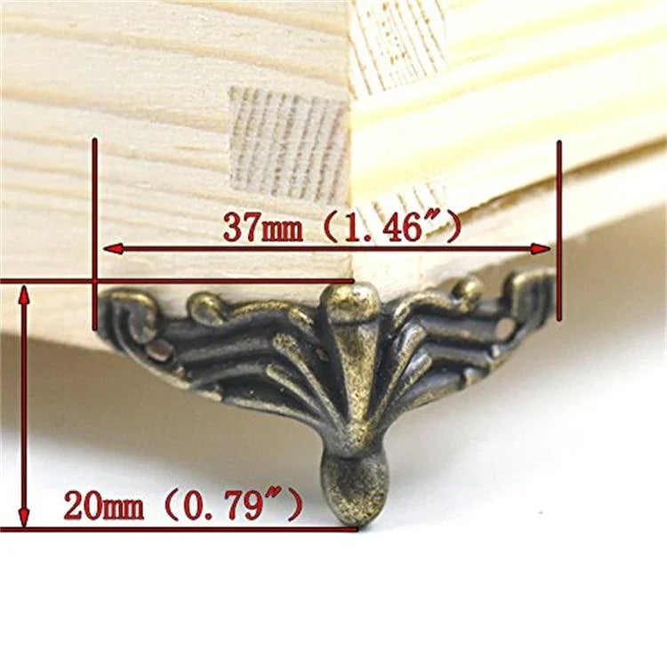 10 PCS Antique Bronze Jewelry Gift Box Wood Case Decorative Feet Leg Corner Protector, Jewelry Gift Box Corner Protector