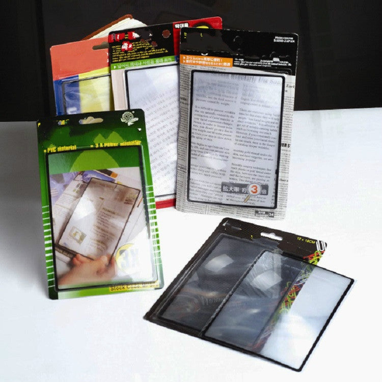Lupa fina para leitura de cartões de visita com ampliação 3x, 120×180mm