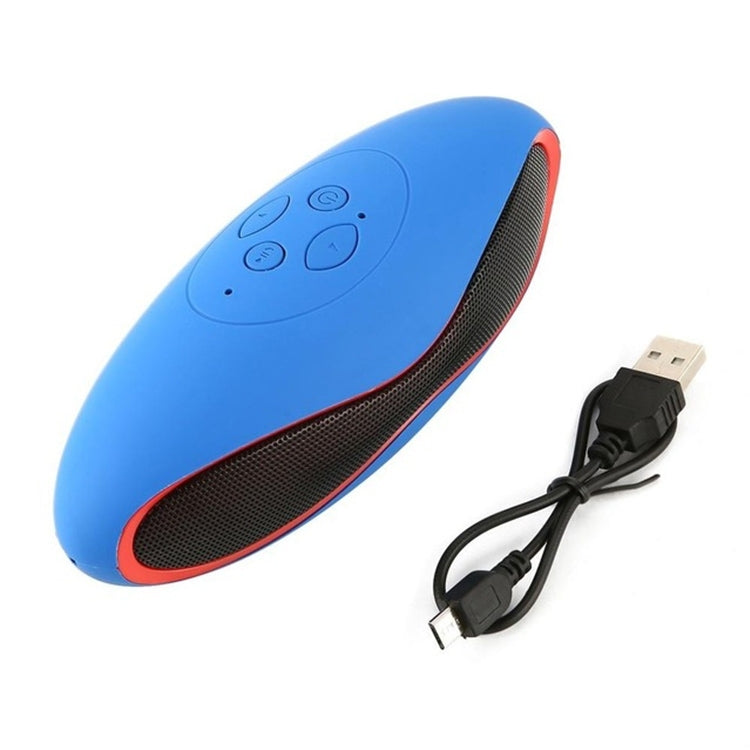 Coluna Bluetooth Mini Estéreo 3D em Forma de Rugby com Slot para Cartão TF (Azul)