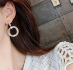 Brincos Redondos com Cristais de Strass para Mulher, Dourado, Prateado