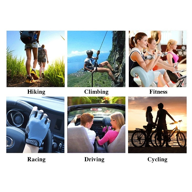 Luvas de Ciclismo Absorventes de Choque e Antiderrapantes para Fitness, Levantamento de Peso e Treino, Luvas de Meio Dedo, M, L, XL