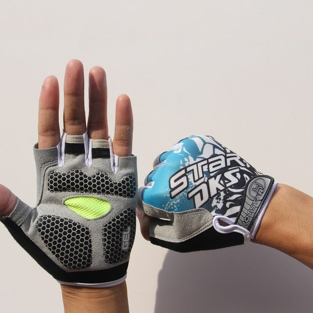 Luvas de Ciclismo Absorventes de Choque e Antiderrapantes para Fitness, Levantamento de Peso e Treino, Luvas de Meio Dedo, M, L, XL