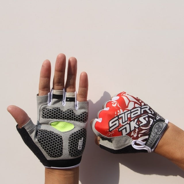 Luvas de Ciclismo Absorventes de Choque e Antiderrapantes para Fitness, Levantamento de Peso e Treino, Luvas de Meio Dedo, M, L, XL