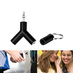 Adaptador de Áudio Mini em Y 3.5mm Macho para Duplo 3.5mm Fêmea para Auscultadores, Chaveiro