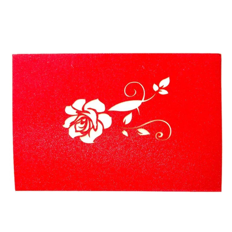 Cartões de Saudação 3D Pop Up Rosa Obrigado, Flor Feita à Mão, Papel Vintage em Branco, Cartão de Presente de Aniversário Feliz Amor, Tamanho: 13x16cm, Feito à Mão em Branco