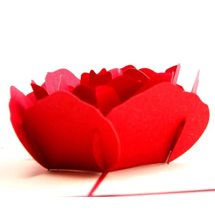 Cartões de Saudação 3D Pop Up Rosa Obrigado, Flor Feita à Mão, Papel Vintage em Branco, Cartão de Presente de Aniversário Feliz Amor, Tamanho: 13x16cm, Feito à Mão em Branco
