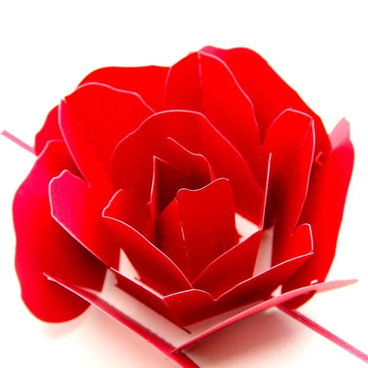 Cartões de Saudação 3D Pop Up Rosa Obrigado, Flor Feita à Mão, Papel Vintage em Branco, Cartão de Presente de Aniversário Feliz Amor, Tamanho: 13x16cm, Feito à Mão em Branco