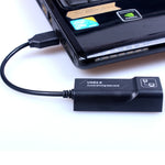 Adaptador USB para RJ45 Ethernet 10/100 Mbps, Placa de Rede USB 2.0 100Mbps