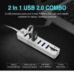 Hub USB 2.0 Multi Porta Divisor USB Alta Velocidade 6 Portas com Leitor de Cartão TF SD