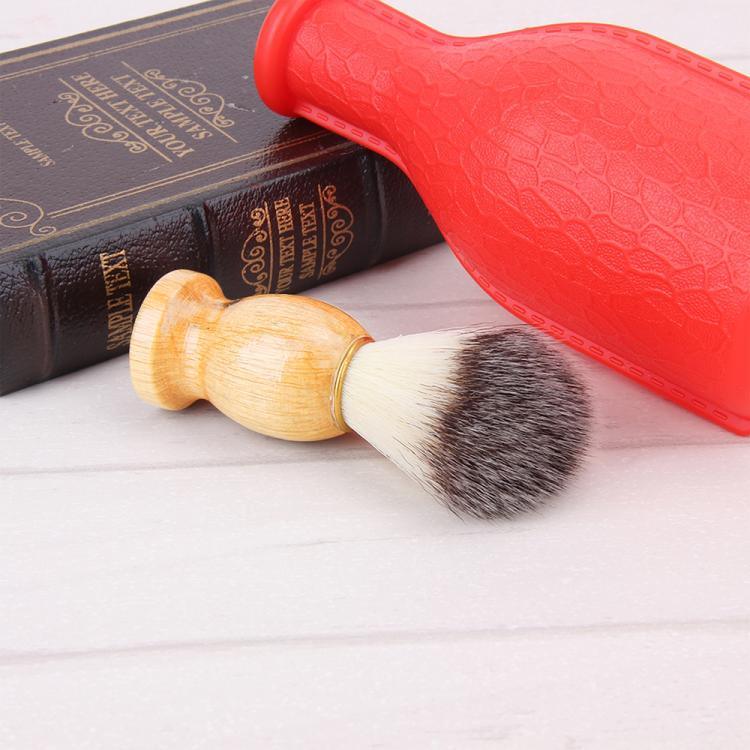 Pincel de Barbear com Cabo de Madeira para Cabelo, Aparelho de Limpeza Facial e Barba, Pincel de Pêlo de Texugo para Barbear em Salão
