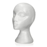 Cabeça de Manequim Feminina de Espuma Expositor para Boné, Auscultadores, Acessórios de Cabelo e Perucas Manequim Feminino de Espuma