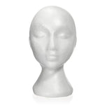 Cabeça de Manequim Feminina de Espuma Expositor para Boné, Auscultadores, Acessórios de Cabelo e Perucas Manequim Feminino de Espuma