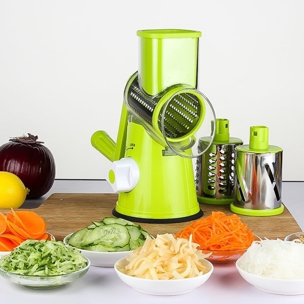 Fatiador Elétrico Multifuncional para Frutas e Legumes, Máquina de Cortar Cenoura e Batata com Lâmina de Aço Inoxidável, Picador de Salada, Entrega em Cor Aleatória