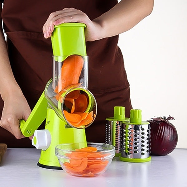 Fatiador Elétrico Multifuncional para Frutas e Legumes, Máquina de Cortar Cenoura e Batata com Lâmina de Aço Inoxidável, Picador de Salada, Entrega em Cor Aleatória