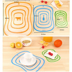 6 PCS Tábuas de Corte Flexíveis Transparentes em PP para Cozinha, S(20x14.8cm), M(30.5x23.5cm), L(42x31.5cm)