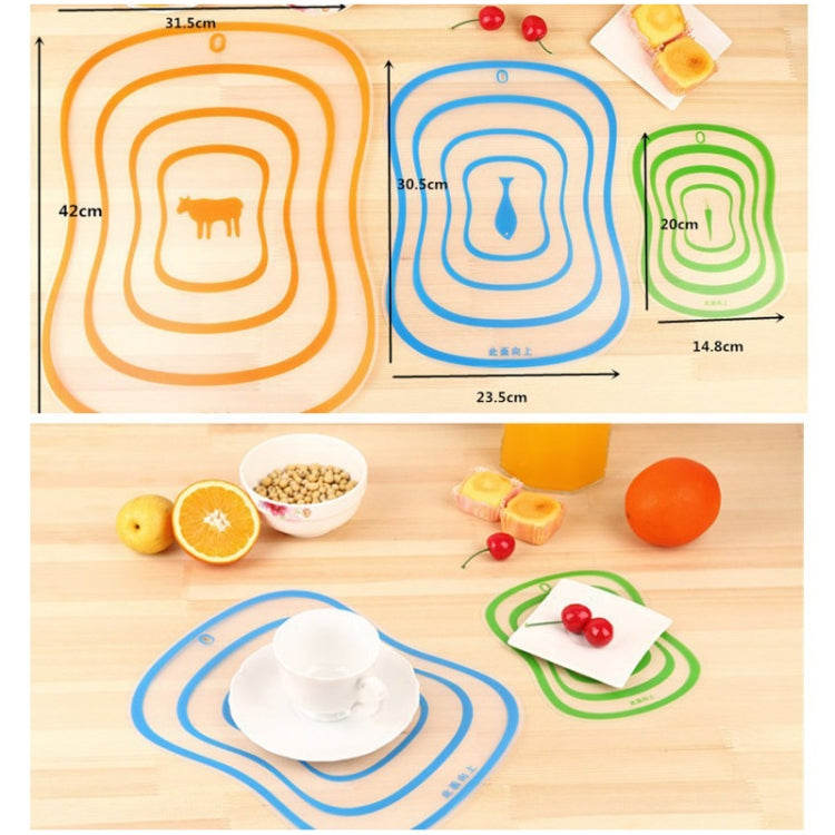 6 PCS Tábuas de Corte Flexíveis Transparentes em PP para Cozinha, S(20x14.8cm), M(30.5x23.5cm), L(42x31.5cm)