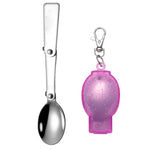 Conjunto de 2 Talheres Dobráveis em Aço Inoxidável, Garfo e Colher Integrados para Piquenique Portátil, Entrega em Cor Aleatória, Colher, Garfo