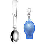 Conjunto de 2 Talheres Dobráveis em Aço Inoxidável, Garfo e Colher Integrados para Piquenique Portátil, Entrega em Cor Aleatória, Colher, Garfo