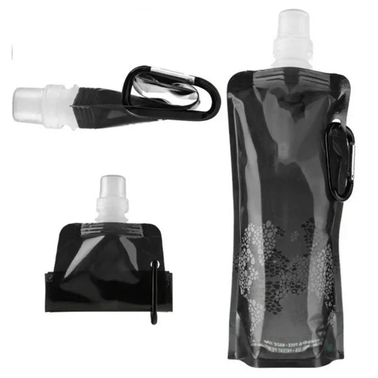 Saco de Água Dobrável Ultraleve Portátil de Silicone 0,5L para Desporto ao Ar Livre, Caminhadas e Campismo, Saco Macio Impermeável