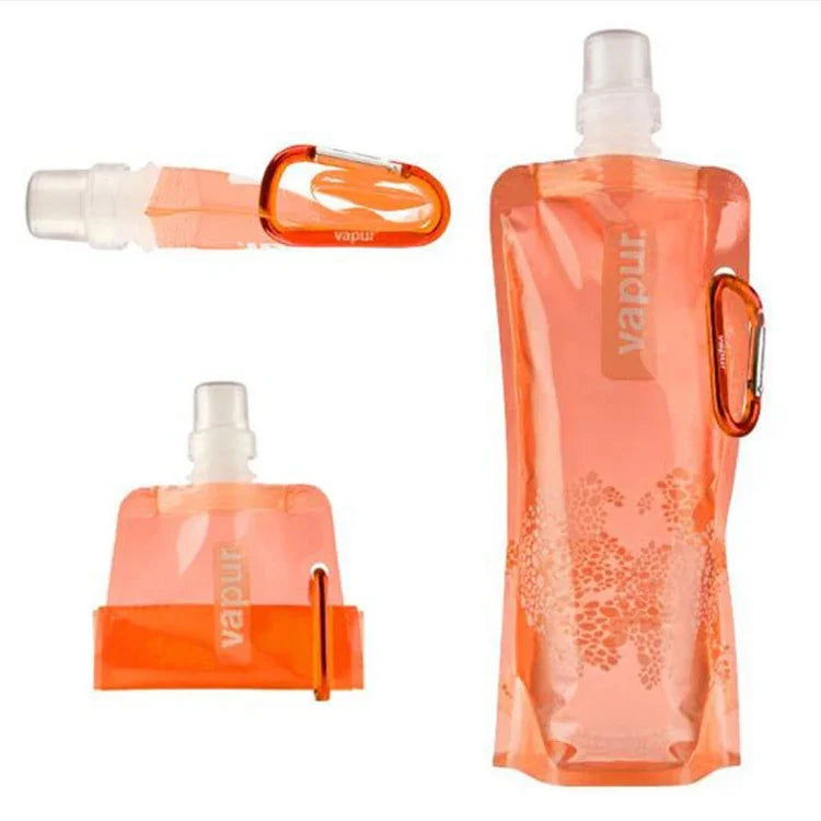 Saco de Água Dobrável Ultraleve Portátil de Silicone 0,5L para Desporto ao Ar Livre, Caminhadas e Campismo, Saco Macio Impermeável