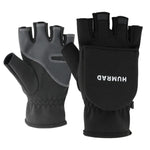 Luvas Quentes de Inverno HUMRAO com Meio Dedo e Tampa Dobrável para Desportos ao Ar Livre, Esqui e Ciclismo, L