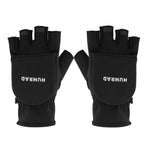 Luvas Quentes de Inverno HUMRAO com Meio Dedo e Tampa Dobrável para Desportos ao Ar Livre, Esqui e Ciclismo, L