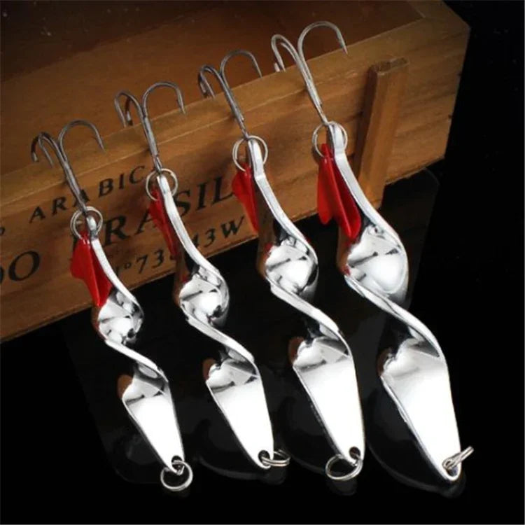Isca Giratória de Metal para Pesca Iscos Duros Anzol de Pesca, 10g, 14g, 21g, 28g