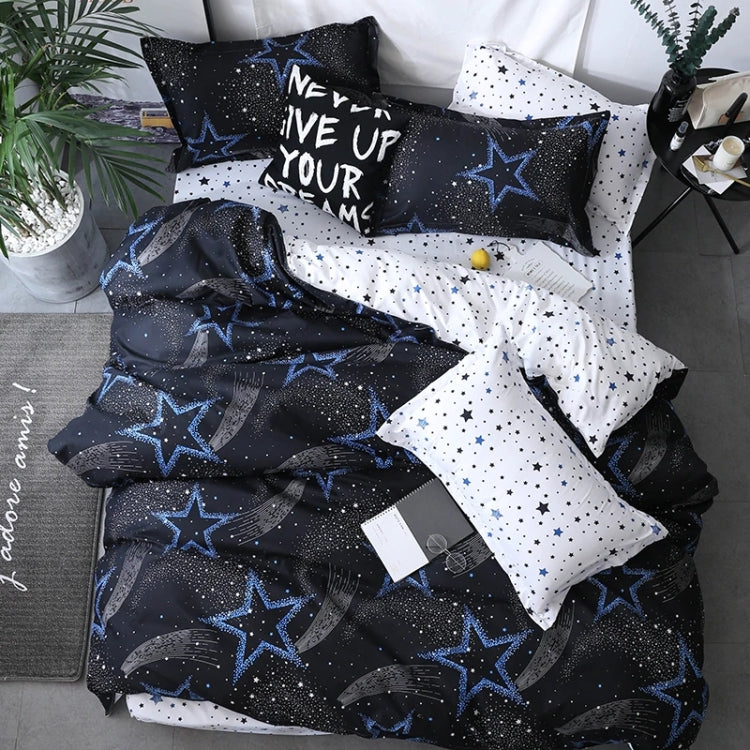 Conjunto de roupa de cama de luxo para família, lençol, capa de edredão, fronha, lençol de quatro peças para cama de 1,5m