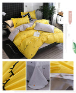 Conjunto de roupa de cama de luxo para família, lençol, capa de edredão, fronha, lençol de quatro peças para cama de 1,5m