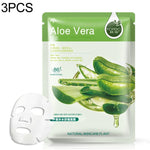 Conjunto de 3 máscaras faciais de plantas para cuidados da pele, hidratante, controlo de oleosidade, removedor de cravos, máscara facial envolvente, mirtilo, aloe vera, azeitona, mel, romã vermelha, pepino