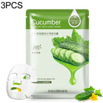 Conjunto de 3 máscaras faciais de plantas para cuidados da pele, hidratante, controlo de oleosidade, removedor de cravos, máscara facial envolvente, mirtilo, aloe vera, azeitona, mel, romã vermelha, pepino