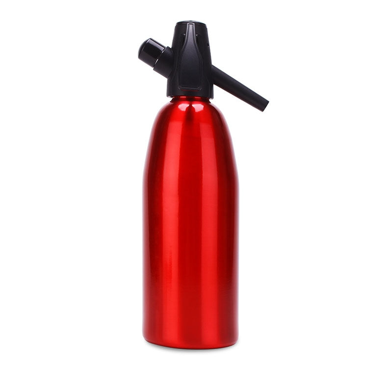 Sifão Manual para Refrigerante Dispensador de CO2 Gerador de Bolhas de Água Máquina de Refrigerante para Bebidas Frias Cocktail Máquina de Refrigerante em Alumínio DIY, Capacidade: 1L