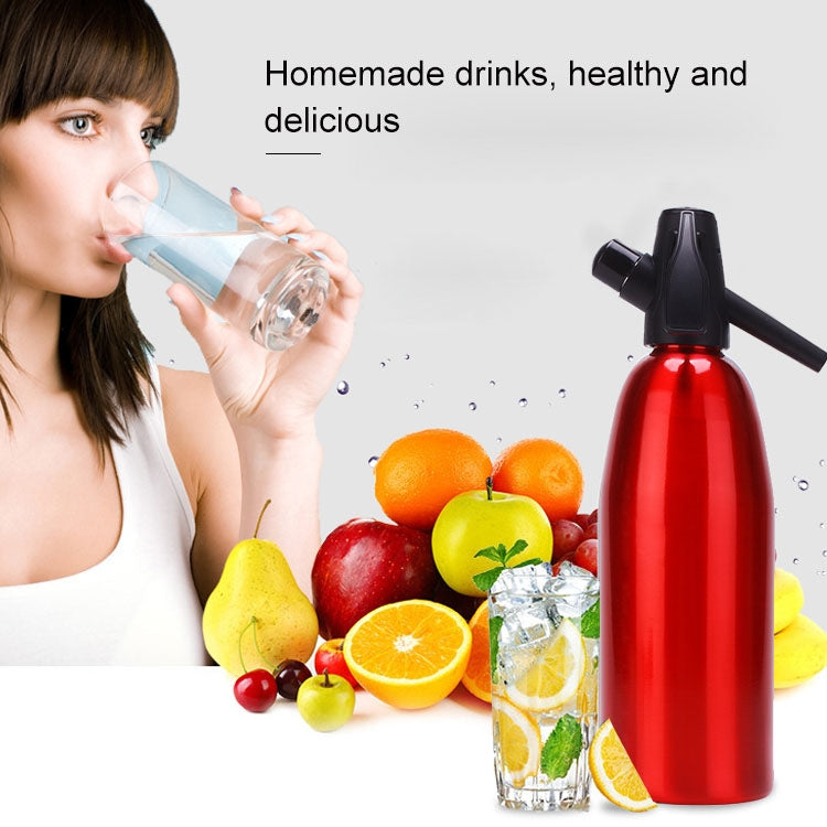 Sifão Manual para Refrigerante Dispensador de CO2 Gerador de Bolhas de Água Máquina de Refrigerante para Bebidas Frias Cocktail Máquina de Refrigerante em Alumínio DIY, Capacidade: 1L