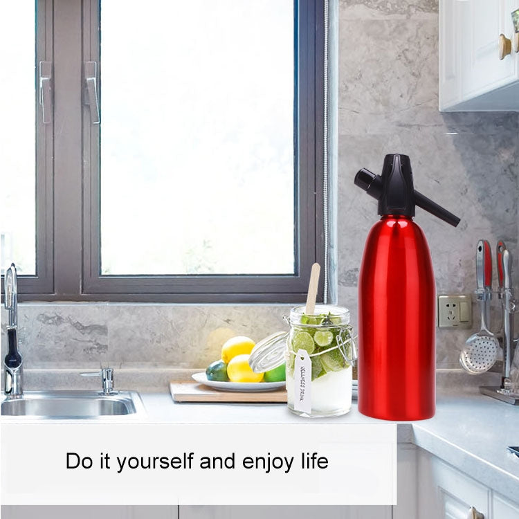 Sifão Manual para Refrigerante Dispensador de CO2 Gerador de Bolhas de Água Máquina de Refrigerante para Bebidas Frias Cocktail Máquina de Refrigerante em Alumínio DIY, Capacidade: 1L