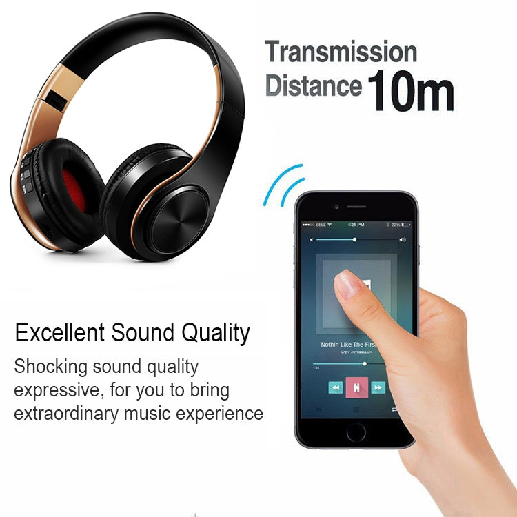 Auriculares Bluetooth Estéreo Dobráveis Sem Fios para Desporto com Microfone, Auricular Mãos Livres e MP3 Player