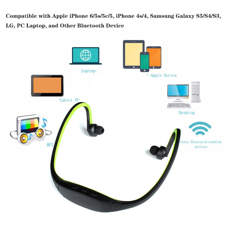 Auriculares Bluetooth Desportivos Sem Fios S9 para iPhone Huawei XiaoMi, Suporte para Cartão TF / SD e Microfone