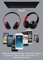 Auricular Bluetooth Estéreo HIFI Sem Fios para Xiaomi iPhone Samsung Tablet, com Microfone, Suporte para Cartão SD e Rádio FM