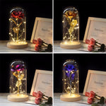 Rosas Simuladas Luzes Decorações de Vidro Artesanato Presentes para o Dia dos Namorados