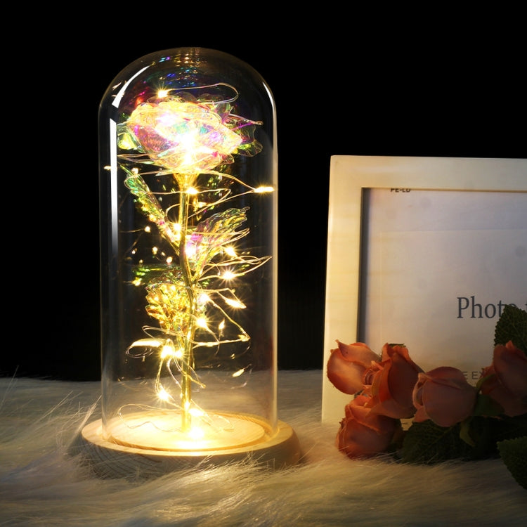 Rosas Simuladas Luzes Decorações de Vidro Artesanato Presentes para o Dia dos Namorados