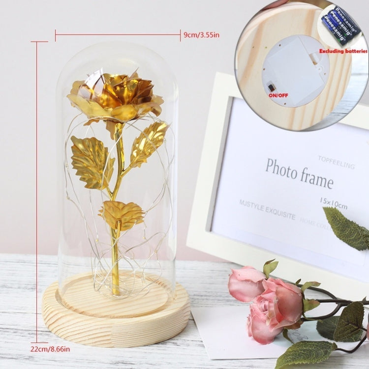 Rosas Simuladas Luzes Decorações de Vidro Artesanato Presentes para o Dia dos Namorados